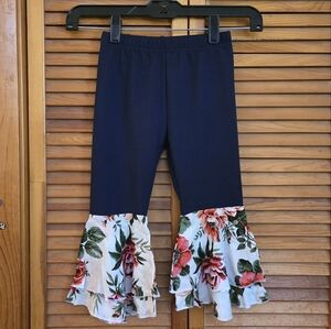 NWT Bailey's Blossoms Girls Floral Flared Pants Size 3T